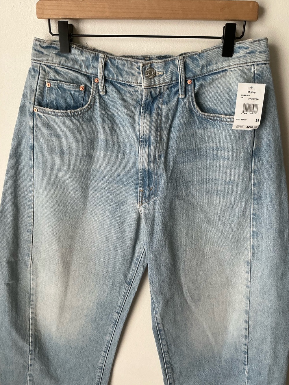 NWT MOTHER SUPERIOR Jeans Full-Pipe Flood Back Pedal Blue Size 28 - Picture 6 of 14